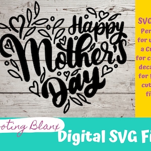 Moederdag harten woord kunst SVG bestand perfect voor Cricut, Cameo, of Silhouette ook geweldig voor lasergraveren Glowforge, Moeder, Moeder