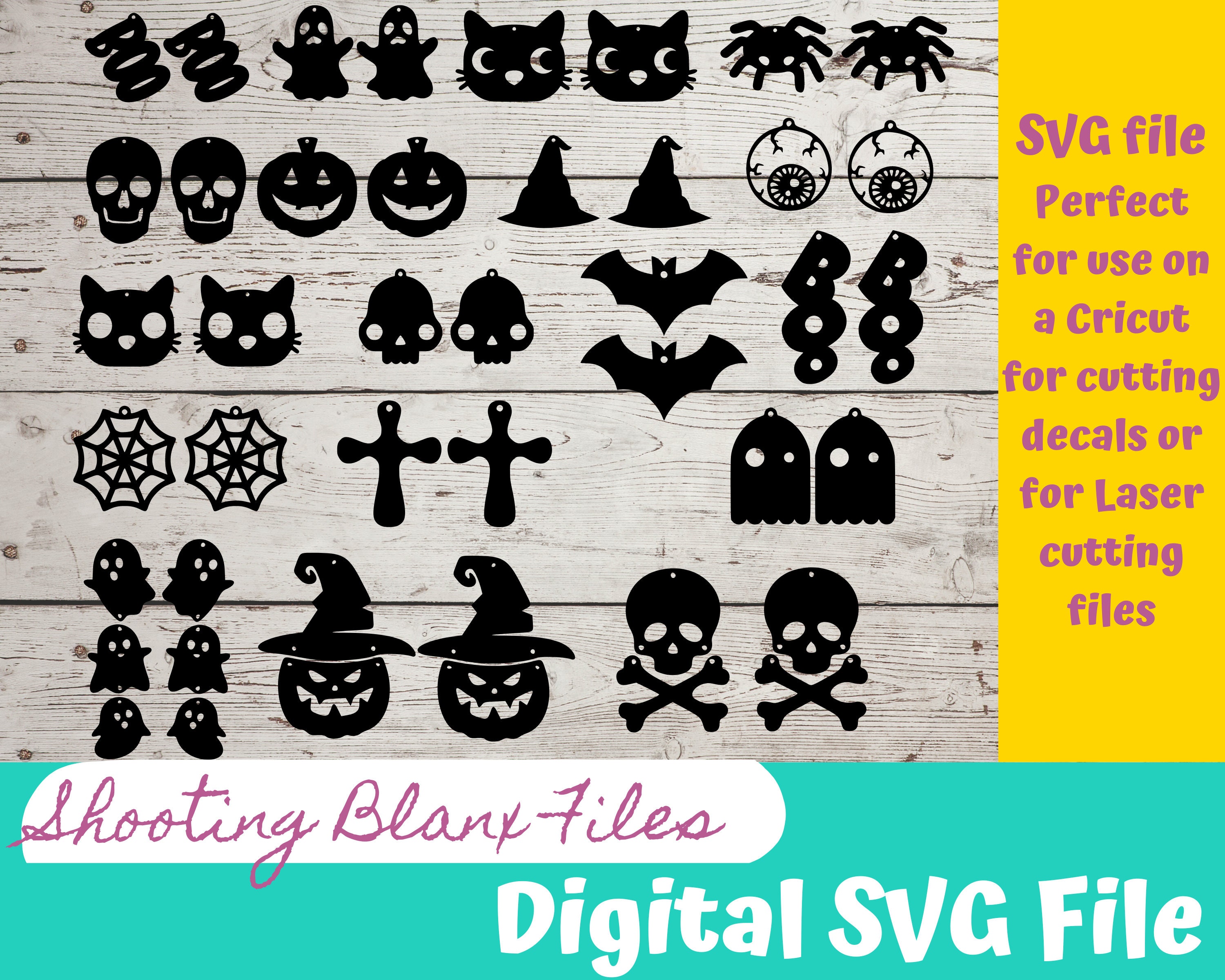 Halloween Earrings SVG Files Perfect for Cricut Cameo or Etsy