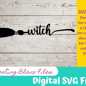 Witch Broom SVG File: Halloween Laser Cut Design (Digital Download)