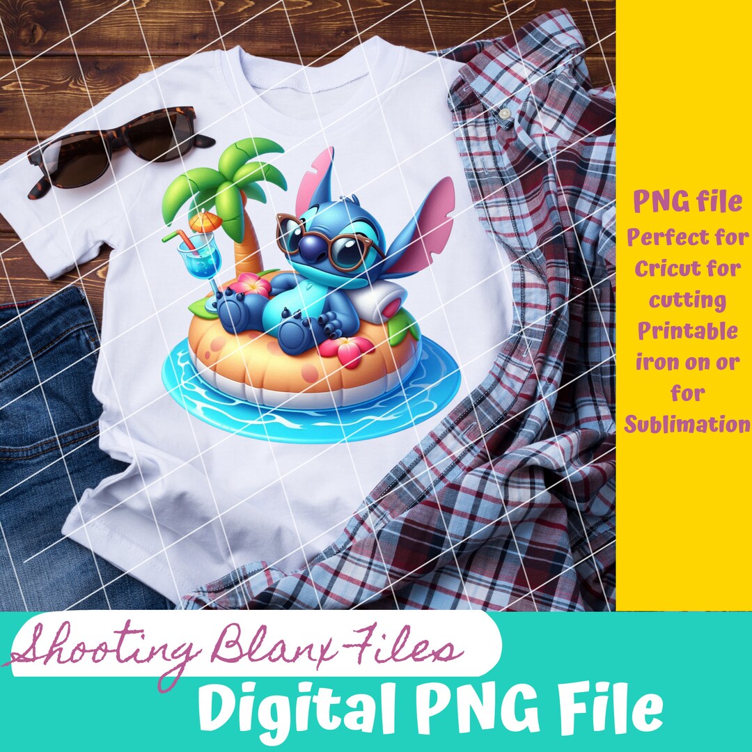 Sticth Floating Stitch in a Water Floaty, Summer, PNG File, DIGITAL File ONLY, Sticker ...