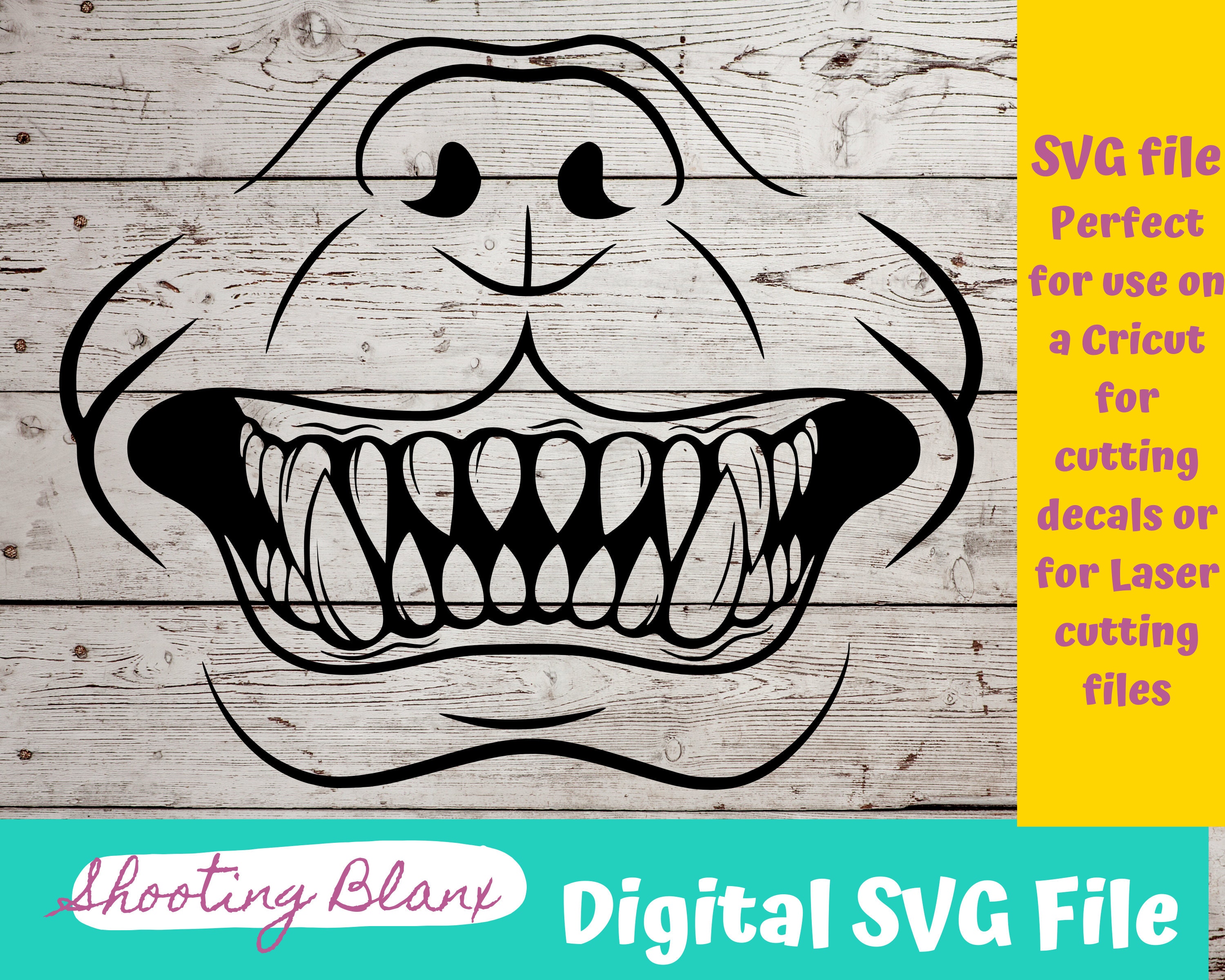 Pitbull Dog Mouth SVG: Cricut, Cameo, Glowforge (Digital Download)