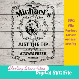 Michael Myers Whiskey Flask Label SVG: Halloween Horror Cut File (Digital File)