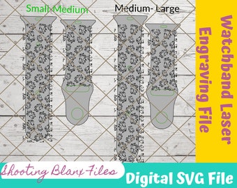 Lotus Flower Watch Band SVG: Laser Engraved Design (Digital Download)