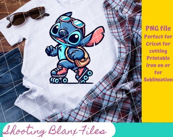 Stitch Roller Skating PNG File: Summer Vibes (Digital Download)