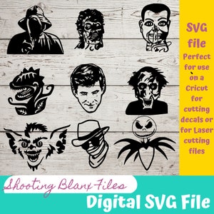 Horror Movie Monsters SVG Files: Cricut & Glowforge Ready (Digital Download)