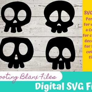 Cartoon Skull SVG File: Cricut & Glowforge Ready (Digital Download)