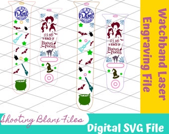 3 häxor klockarmband SVG: Halloween lasergraveringsfil