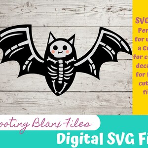 Plik SVG przedstawiający szkielet nietoperza idealny do Cricut, Cameo lub Silhouette, a także do grawerowania laserowego Glowforge, Straszny, Halloween, zwierzęcy