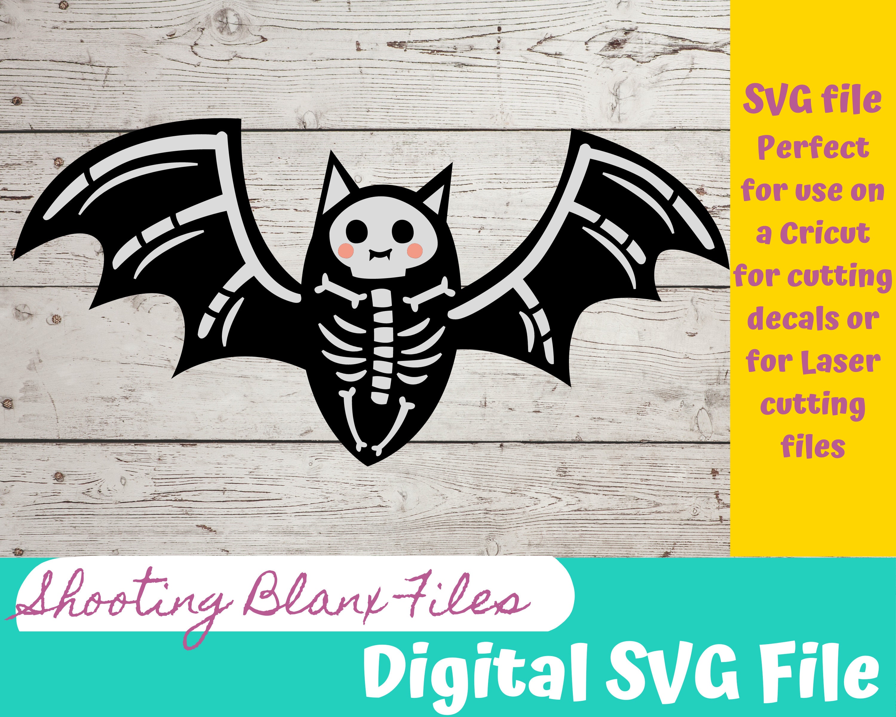 Bat Skeleton SVG File Perfect for Cricut Cameo or Silhouette Etsy