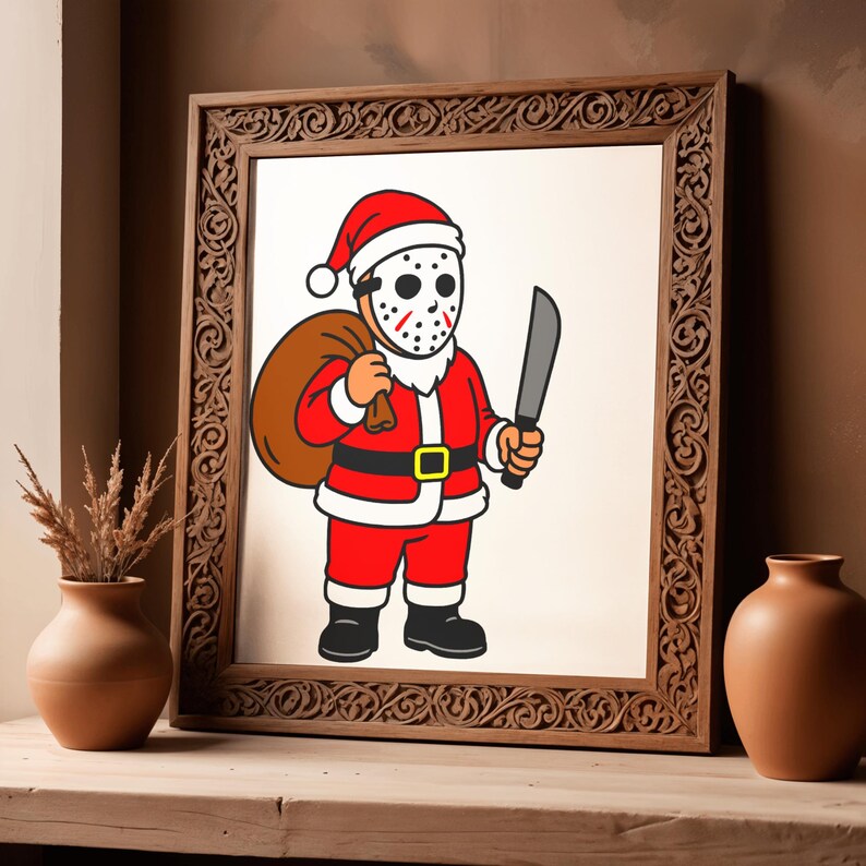 Layered Jason Santa Claus SVG – Horror Christmas Design for Cricut ...