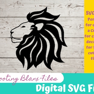 Lion Side Profile SVG File: Cricut, Silhouette, Glowforge (Digital Download)