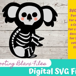 Koala Skeleton SVG File: Cricut, Glowforge Ready (Digital Download)