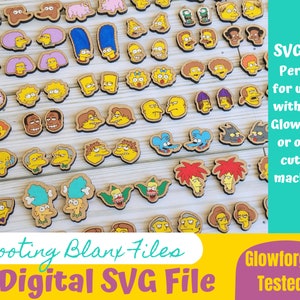 Cartoon Family Earrings Engrave file only SVG Bundle / Bart/ Homer/ Funny/ TV series Stud earrings/ Laser file/ Digital file/ Glowforge