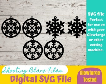 Archivo SVG de pendientes navideños de copo de nieve: Cricut, Silhouette, Glowforge (descarga digital)
