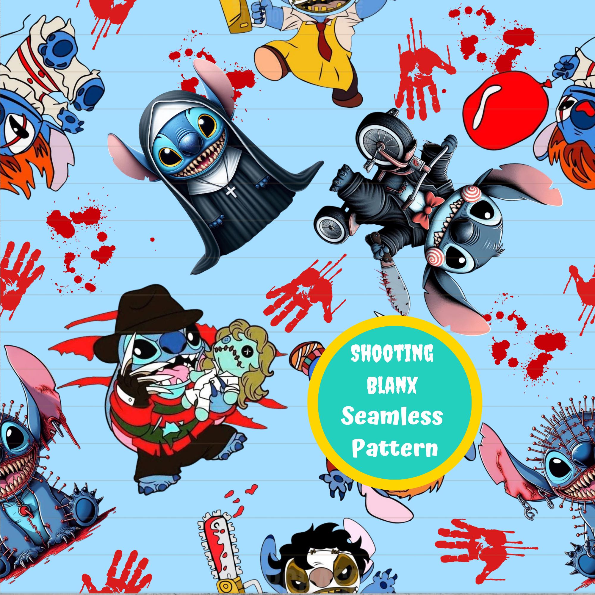 Horror Stitching Vector Horror Stitch Characters Seamless Digital Pattern, Fall Seamless ...