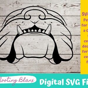 File SVG Bull Dog Mouth perfetto per Cricut, Cameo o Silhouette anche per incisione laser Glowforge, mezza faccia, maschera, sublimazione