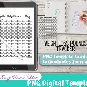 Weight loss pounds  Tracker / year at a glance tracker / Weight loss / Bujo / Journal / Digital template / Journal Page layout