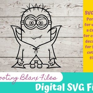 Fichier SVG de travail jaune parfait pour Cricut, Cameo ou Silhouette également pour la gravure laser Glowforge, Cartoon, Banana, vampire