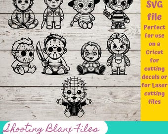 Baby Horror Characters SVG: Halloween Cut File (Digital File)