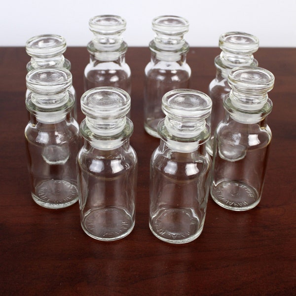 Vintage NEW Spice Bottles w/ Glass Stoppers 1970's Japan Set of 4 New Old Stock
