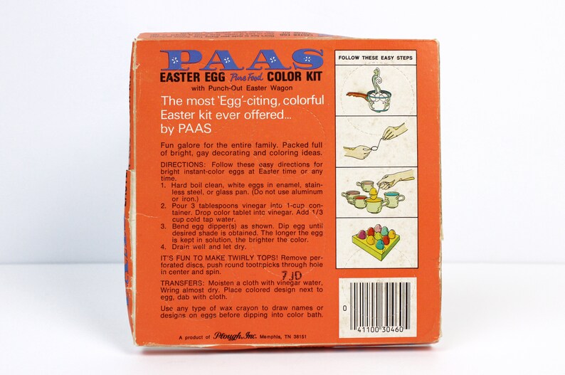 Vintage 1960's PAAS Easter Egg Color Dye Kit W/ Fizz Tablets and Easter