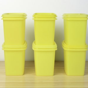 Vintage Tupperware Yellow Storage Containers W/ Lids, Tupperware 1243 ...