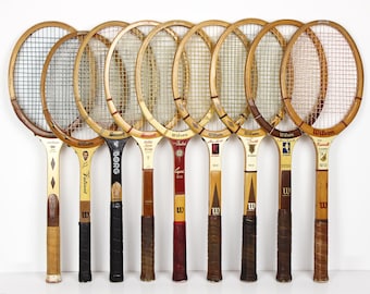 Vintage Wilson Jack Kramer Wood Tennis Racquet: Cowhide Grip