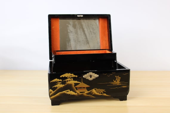 Vintage Japanese Lacquer Musical Jewelry Box with… - image 6
