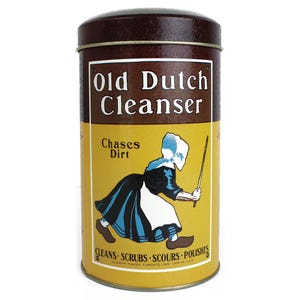 Vintage Old Dutch Cleanser Tin Canister with Lid Reproduction Tin EXCELLENT Condition