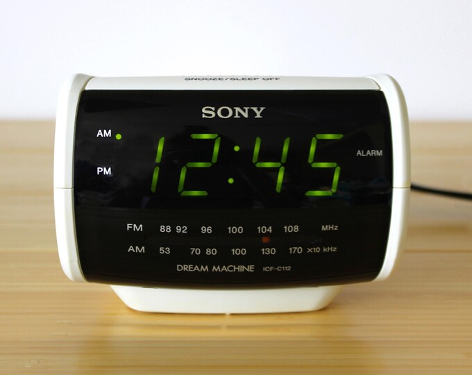 Vintage Sony Dream Machine Digital Clock Radio Green LED Readout ICF ...