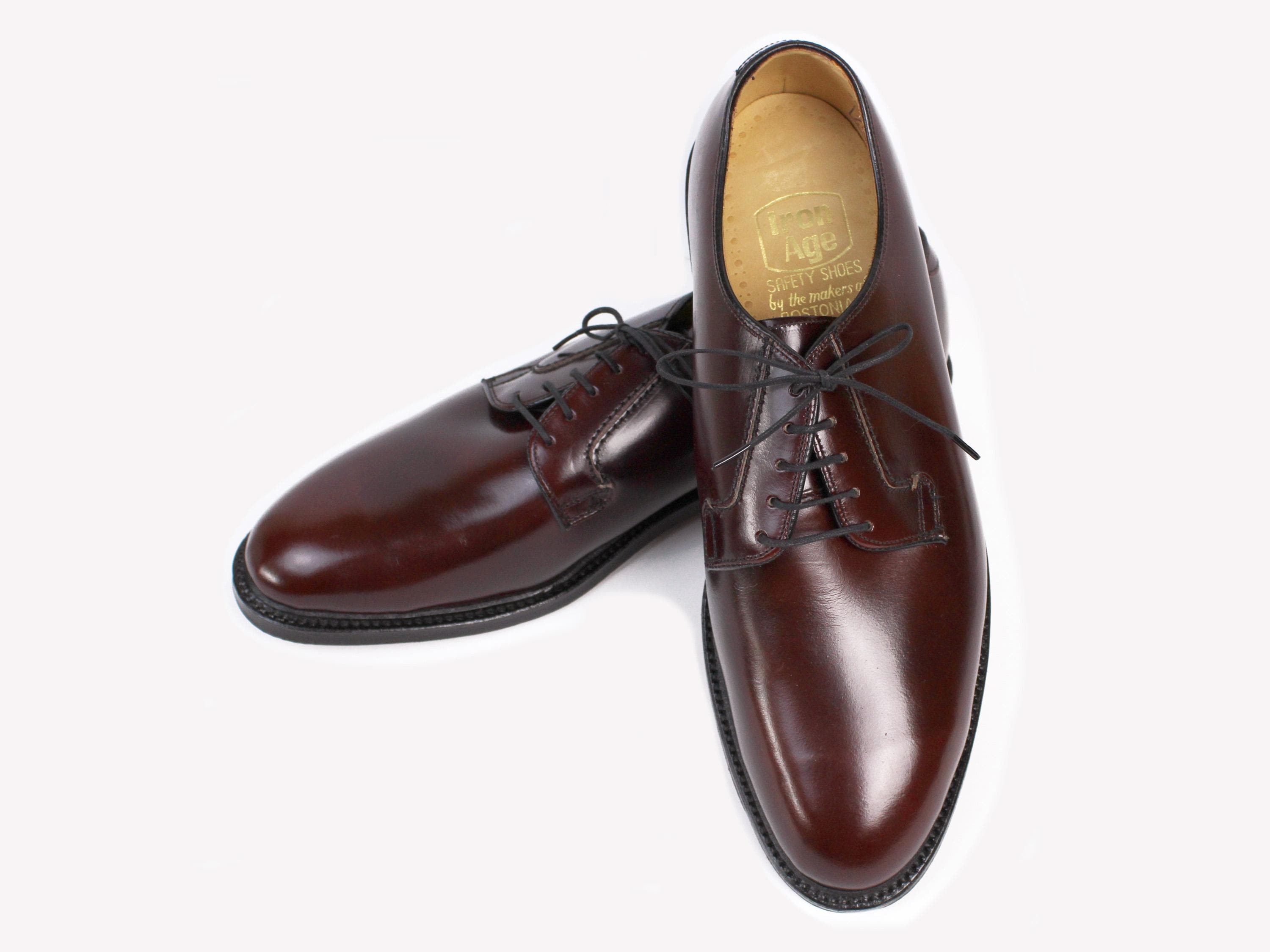Iron Age Safety Shoes Men 12 B Oxblood Burgundy Leather Oxford Bostonian Makers Mens Bostonian Iron Age Burgundy Leather Steel Safety Toe  main image 4