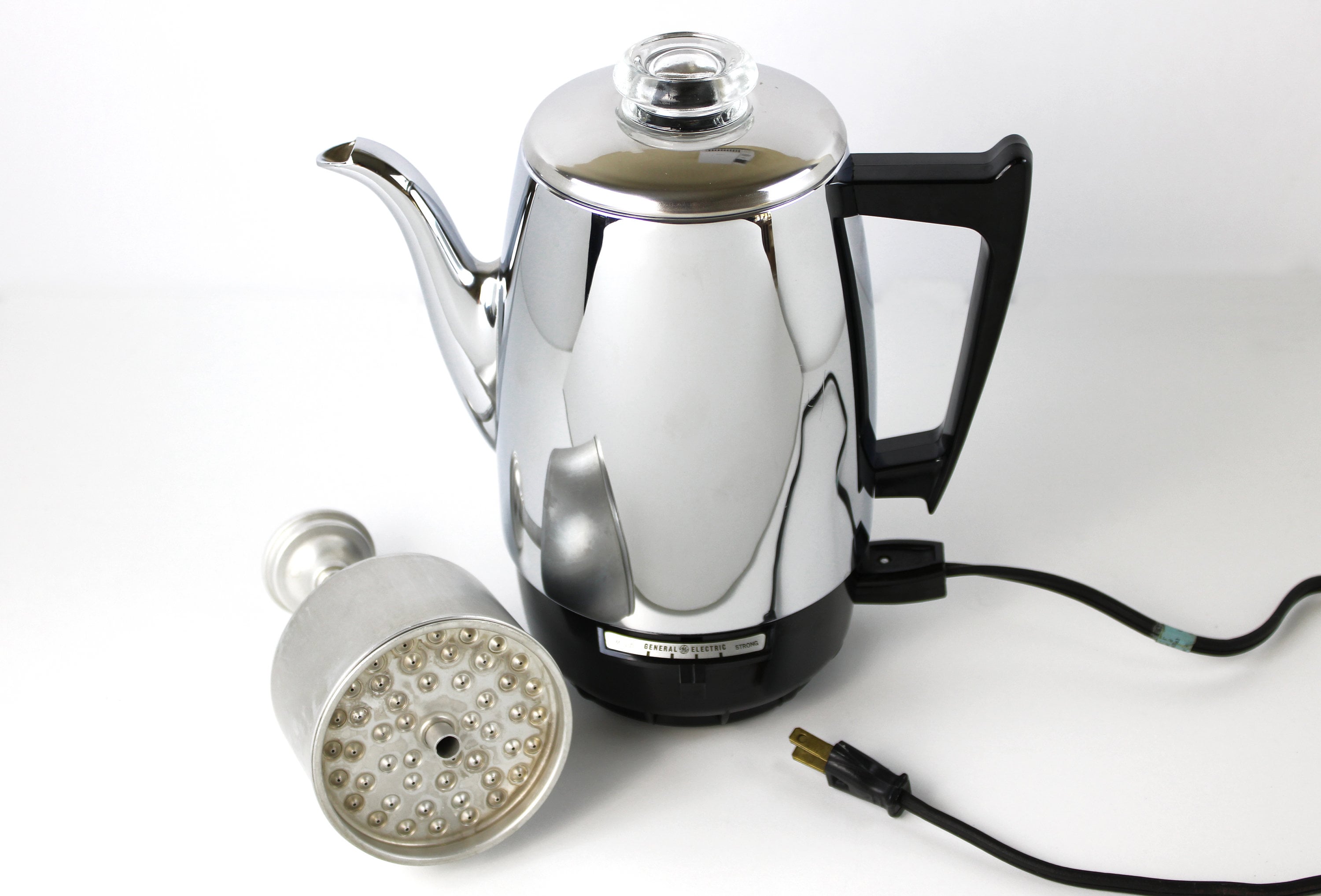 1960's GE Art Deco Chrome Percolator 10 Cup Stainless Steel W