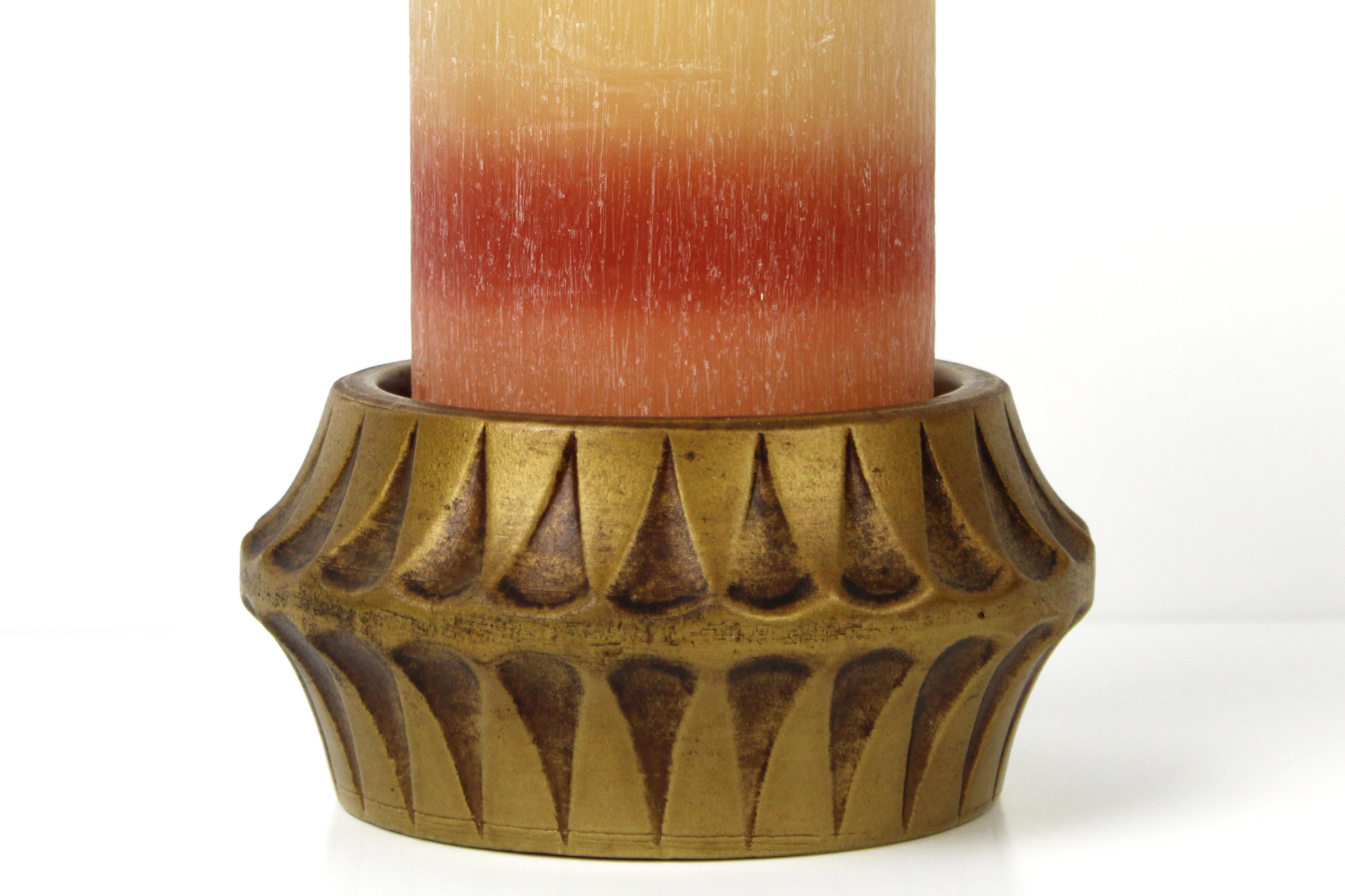 Vintage MCM Ceramic Gold Candle Holder Made in Japan 1960's