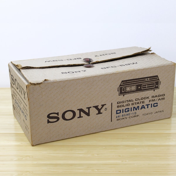 Vintage 1968 Sony Box For Sony Digimatic Flip Clock Radio Japan, Vintage Sony Collectible