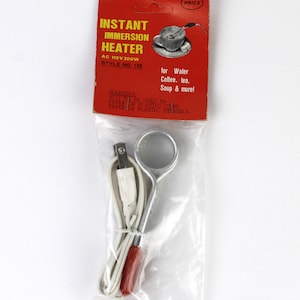 Vintage Instant Immersion Heater New Old Stock Unpunched Taiwan, Portable Water Heater, Handheld Heater For Water Coffee Soup