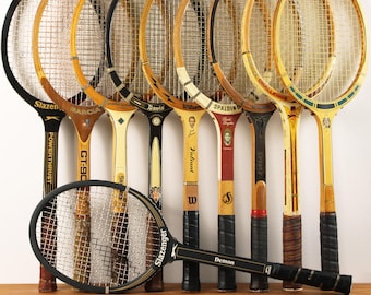 Wood Tennis Racket Wilson Jack Kramer Pancho Gonzales TAD Davis Spalding Slazenger Racquet Decor