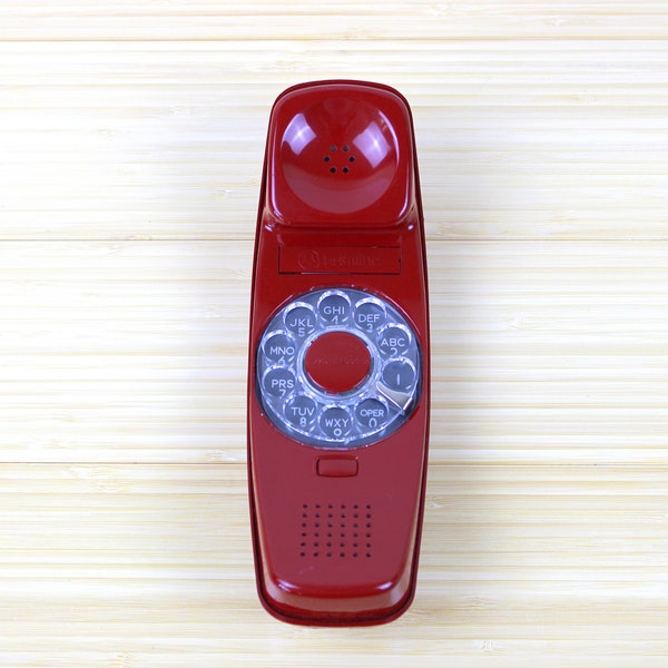 Vintage Red Trimline Rotary Lineman’s Tester Phone Handset Western Electric, Decor Phone, Photo Prop Phone