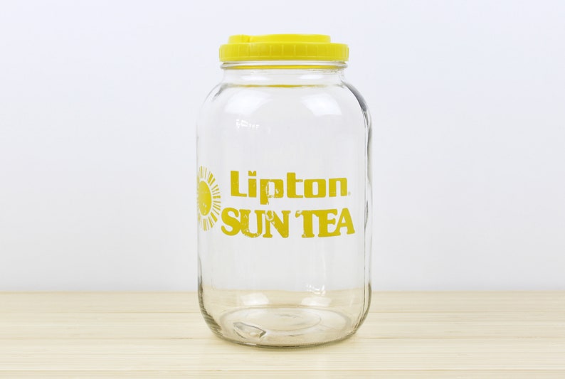 Vintage Lipton Sun Tea Jar 1 Gallon Jar With Flip Top Lid 10.5, Vintage