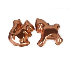 Vintage Copper Finish Animal Molds, Horse and Squirrel Molds, Wall Decor - Set of 2