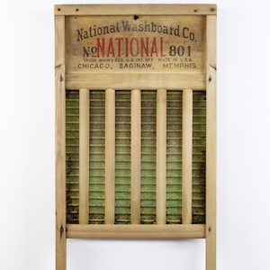 National Washboard Co Brass King No 801 Top Notch, Early 1900s Antique Washboard