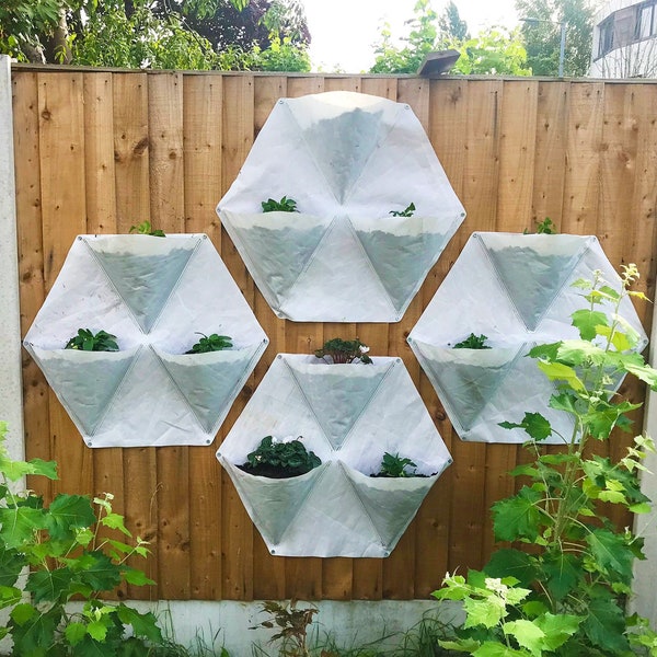 Mylio | Repurposed sail cloth wall planter/vertical garden | Designed to customise your fence panels