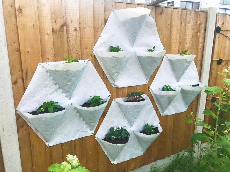 Mylio Repurposed Sail Cloth Wall Planter/vertical Garden Designed to