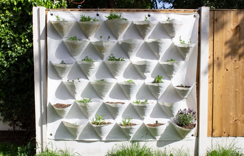 Verte Repurposed Sail Cloth Wall Planter/vertical Garden Etsy