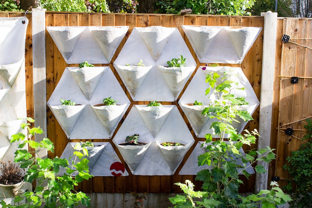 Mylio Repurposed Sail Cloth Wall Planter/vertical Garden Full Set