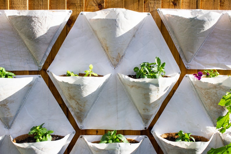 Mylio Repurposed Sail Cloth Wall Planter/vertical Garden Etsy
