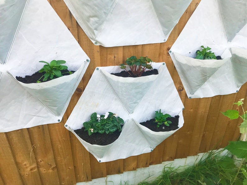 Mylio Repurposed Sail Cloth Wall Planter/vertical Garden Designed to