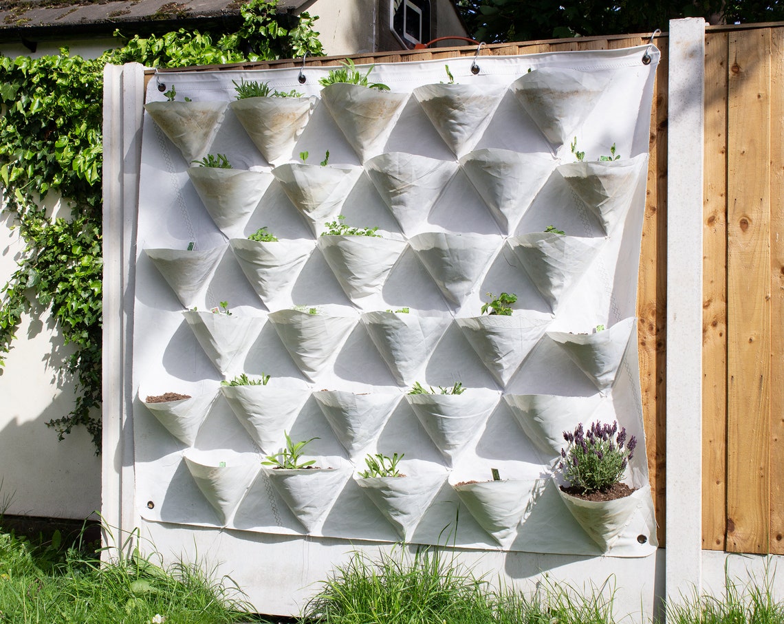 Verte Repurposed Sail Cloth Wall Planter/vertical Garden Etsy