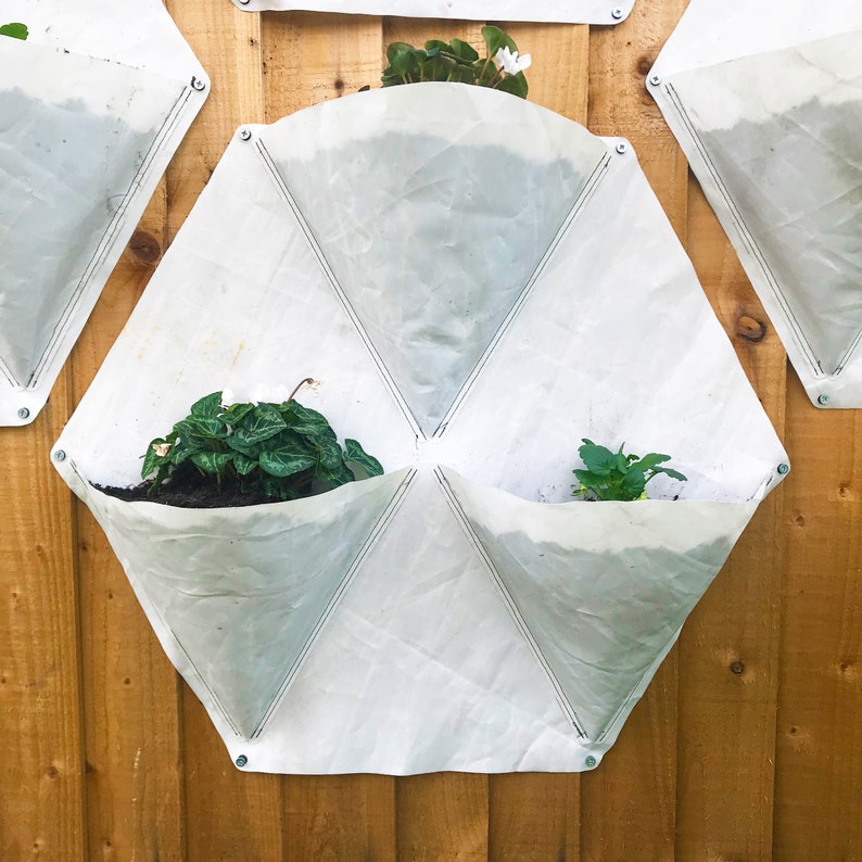 Mylio Repurposed Sail Cloth Wall Planter/vertical Garden Designed to
