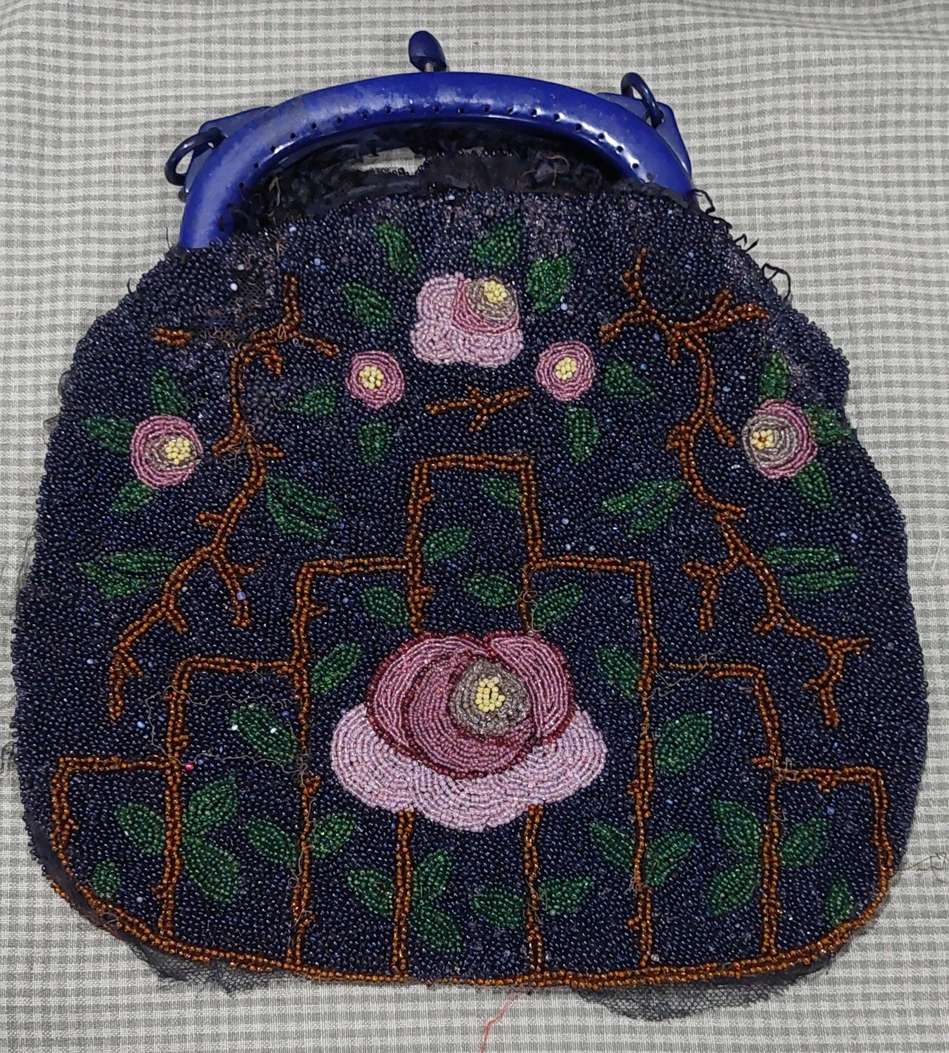 Vintage 1920s Art Deco Hand Beaded Bag Purse PARTS - Etsy