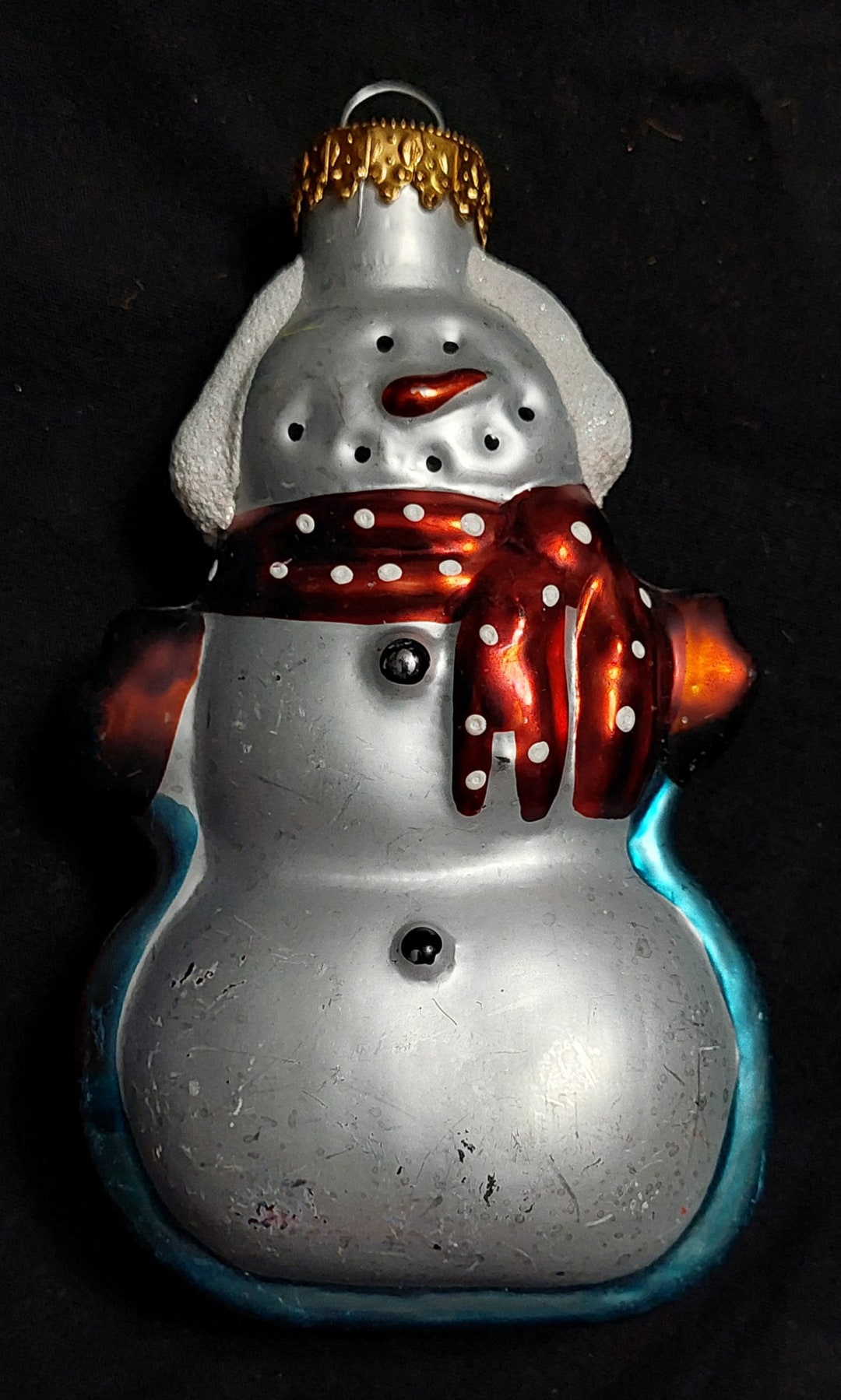 Vintage G&D Vintage Blown Glass Snowman Christmas Ornament - Etsy